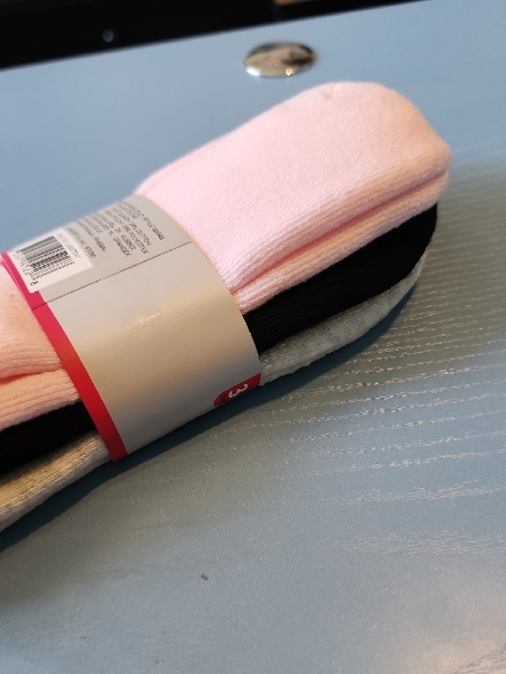 Cushioned Quarter Socks - Pink, Creamgray & Black (3 Pack) - Picture 3 of 3